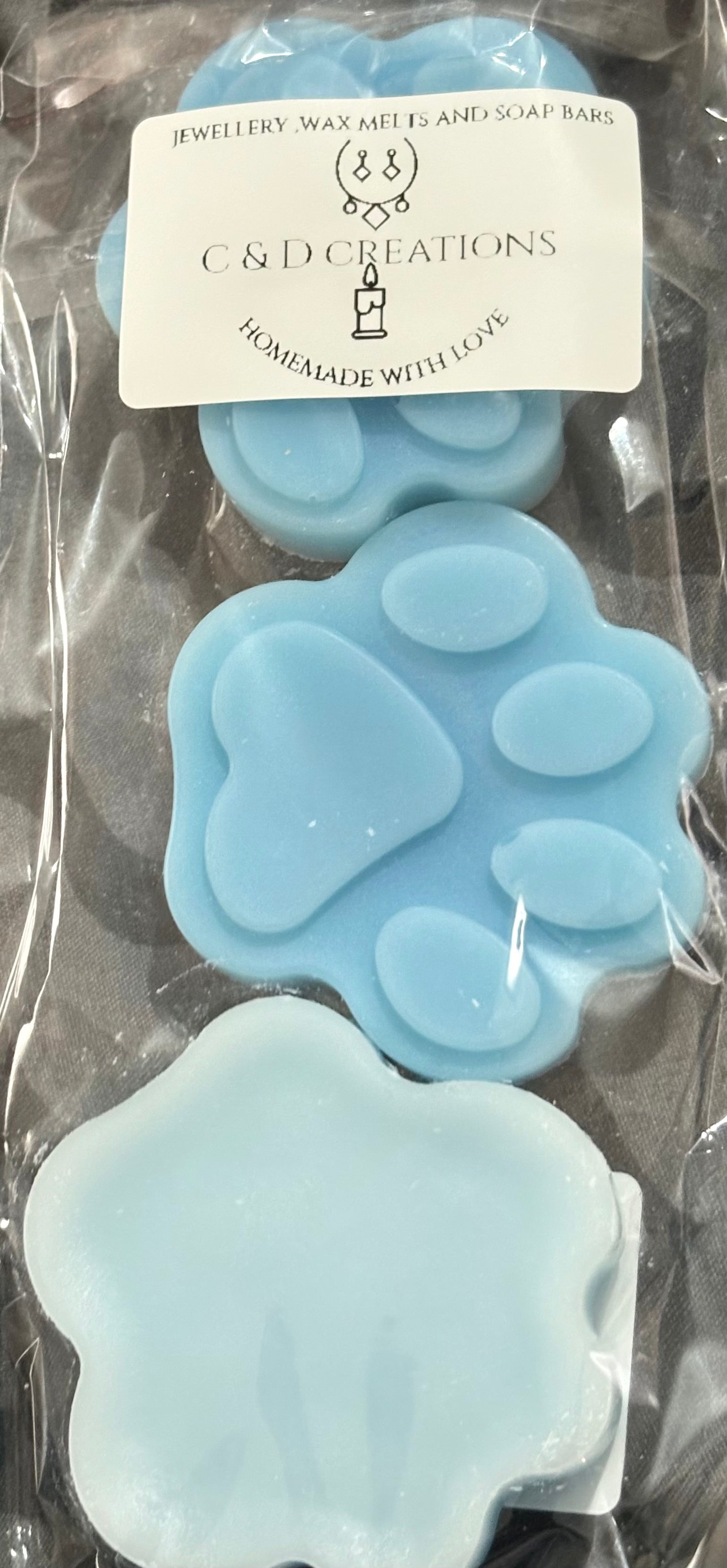 Clean cotton large paw print  wax melts