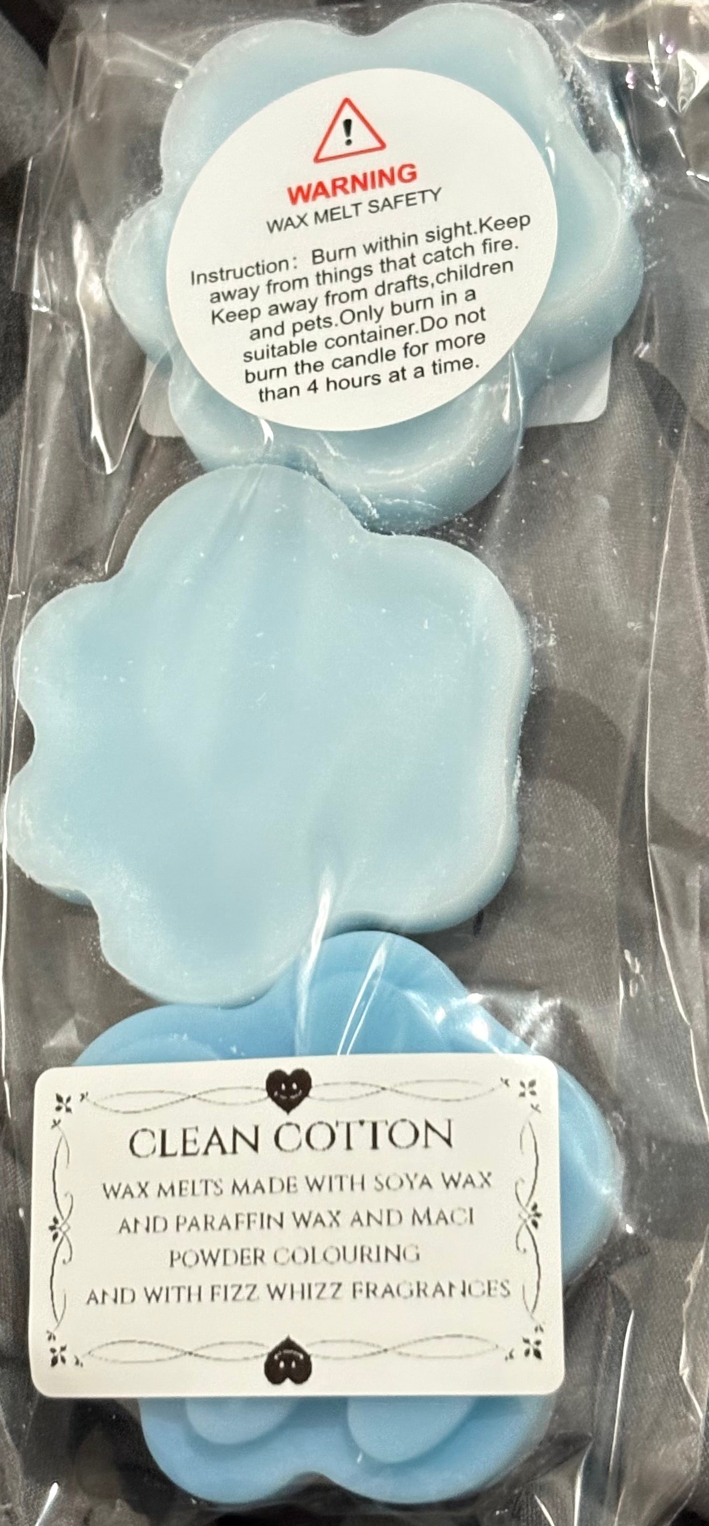 Clean cotton large paw print  wax melts
