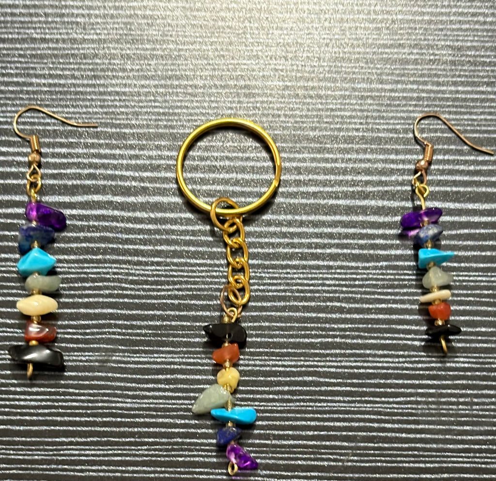 Chakra earrings and keyring