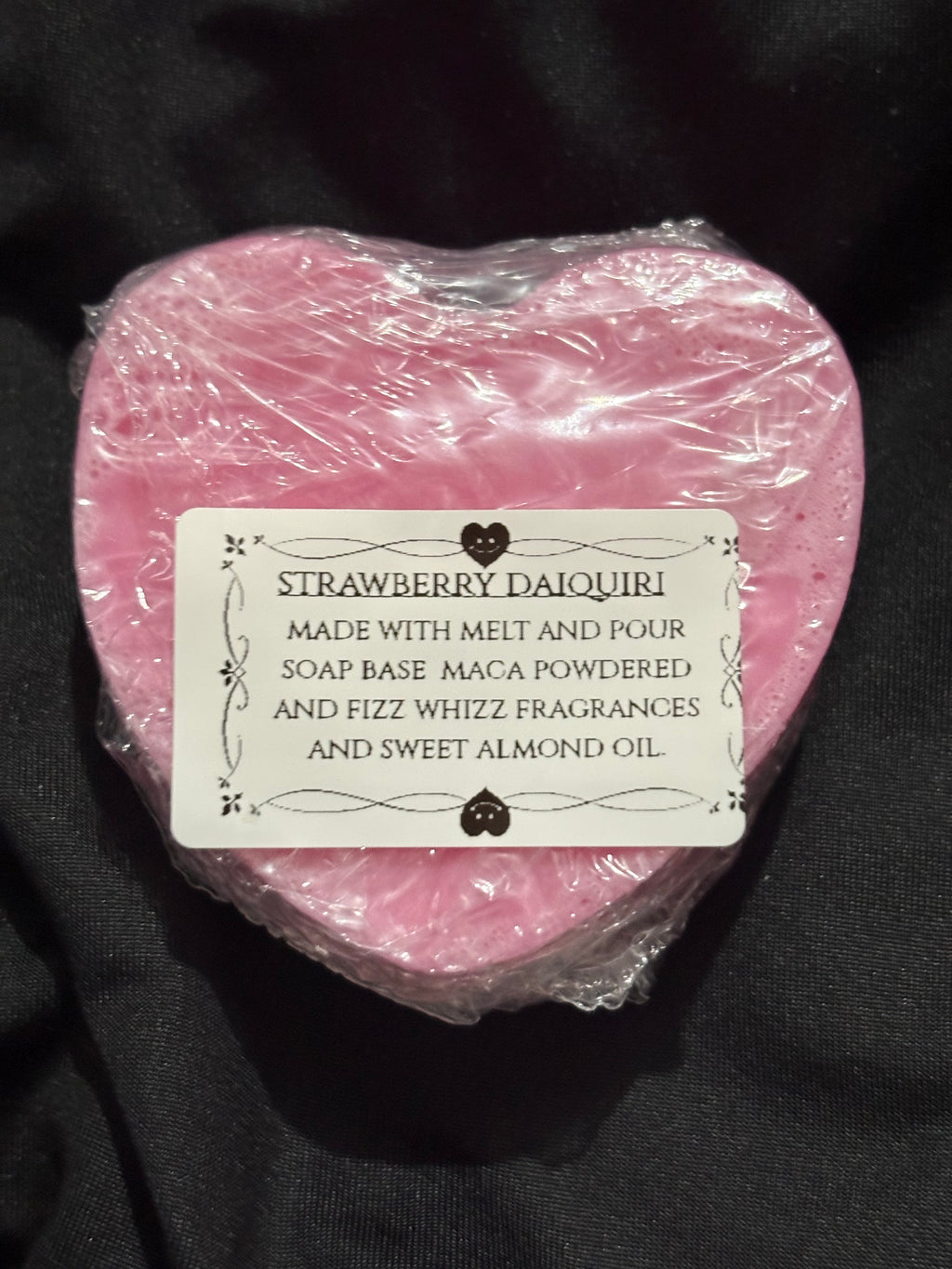 Heart shaped soap bar in strawberry daiquiri
