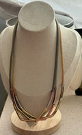 Silver,black and gold small rope necklace