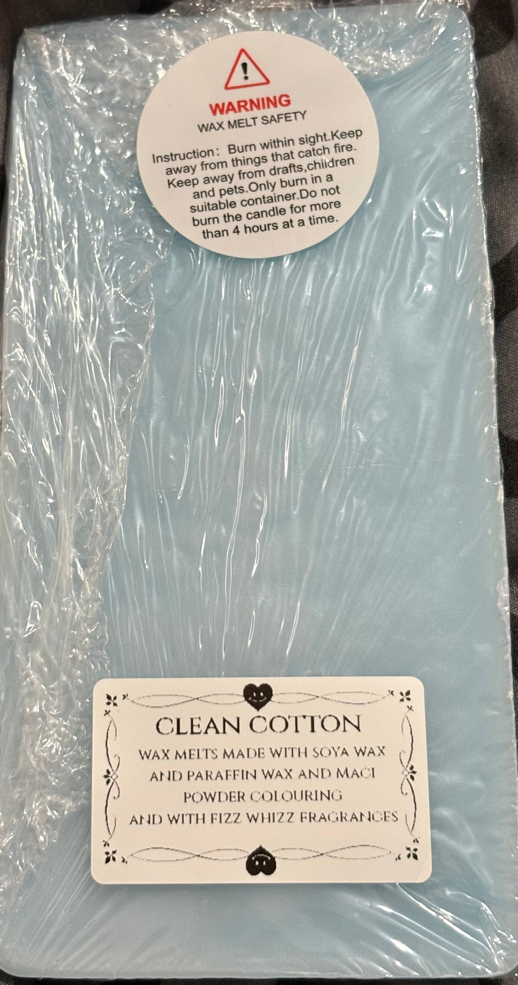 Clean cotton large snap bar wax melts