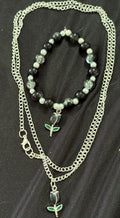 The black rose jewellery set