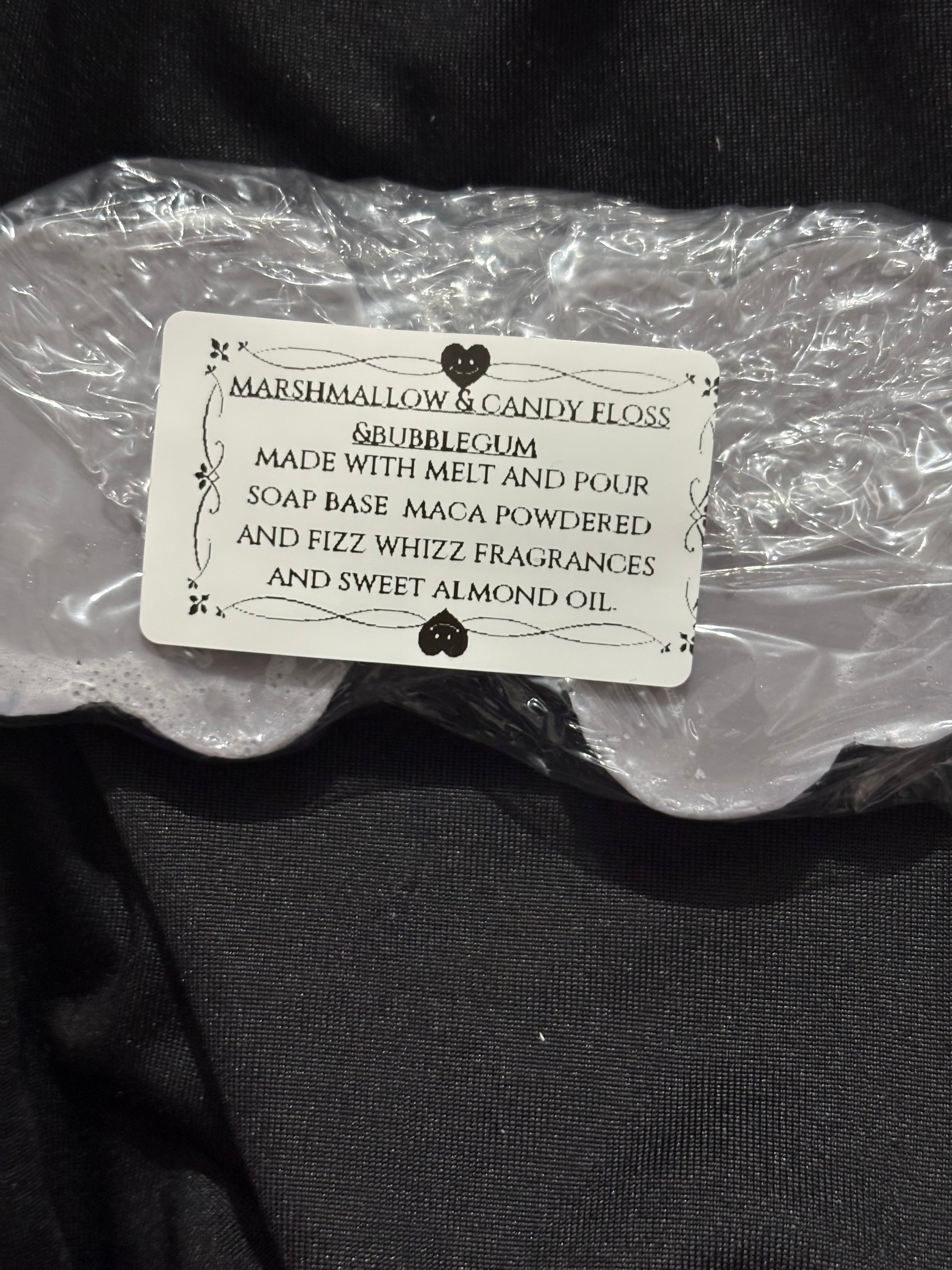Marshmallow & candyfloss paw prints soap bar