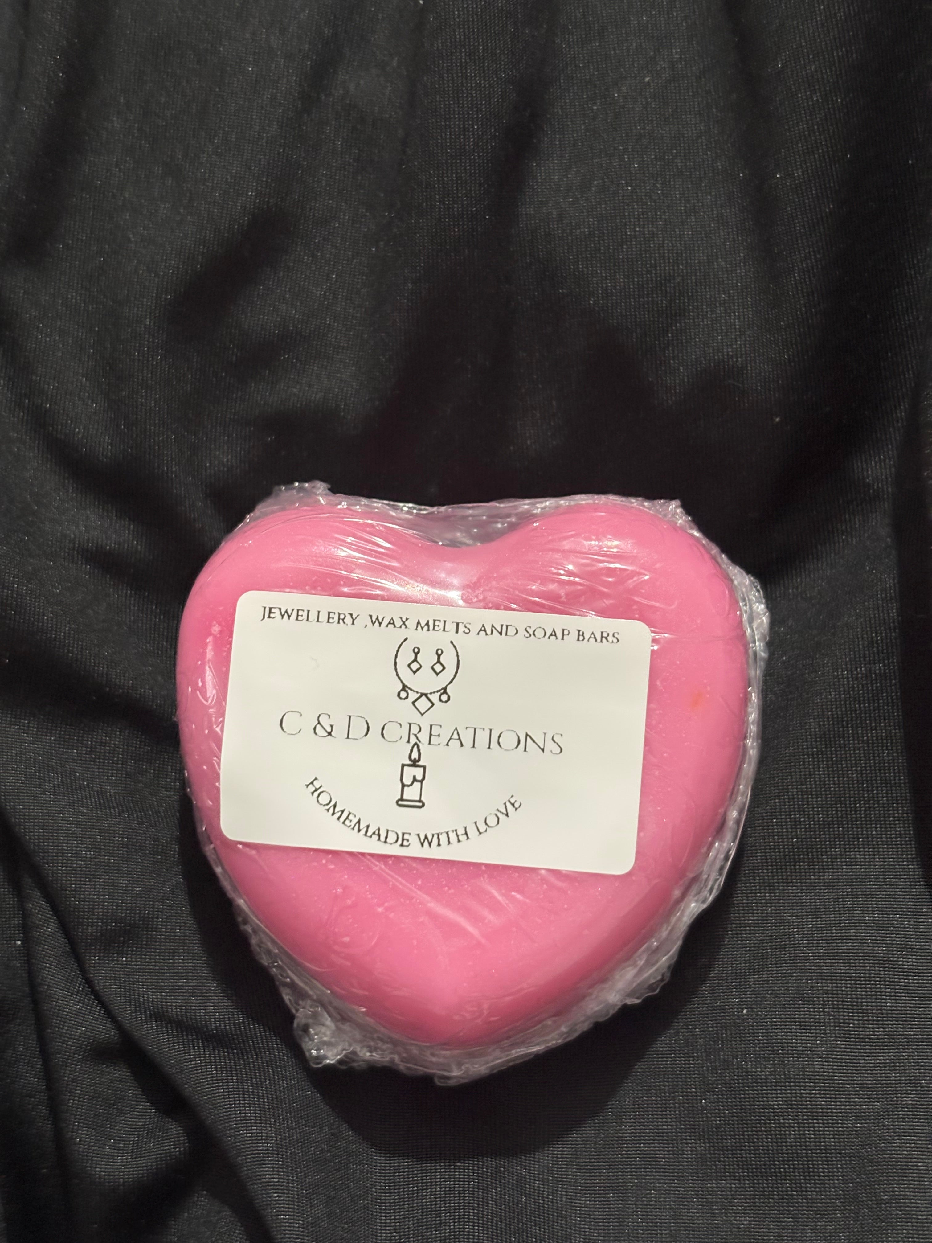 Heart shaped soap bar in strawberry daiquiri